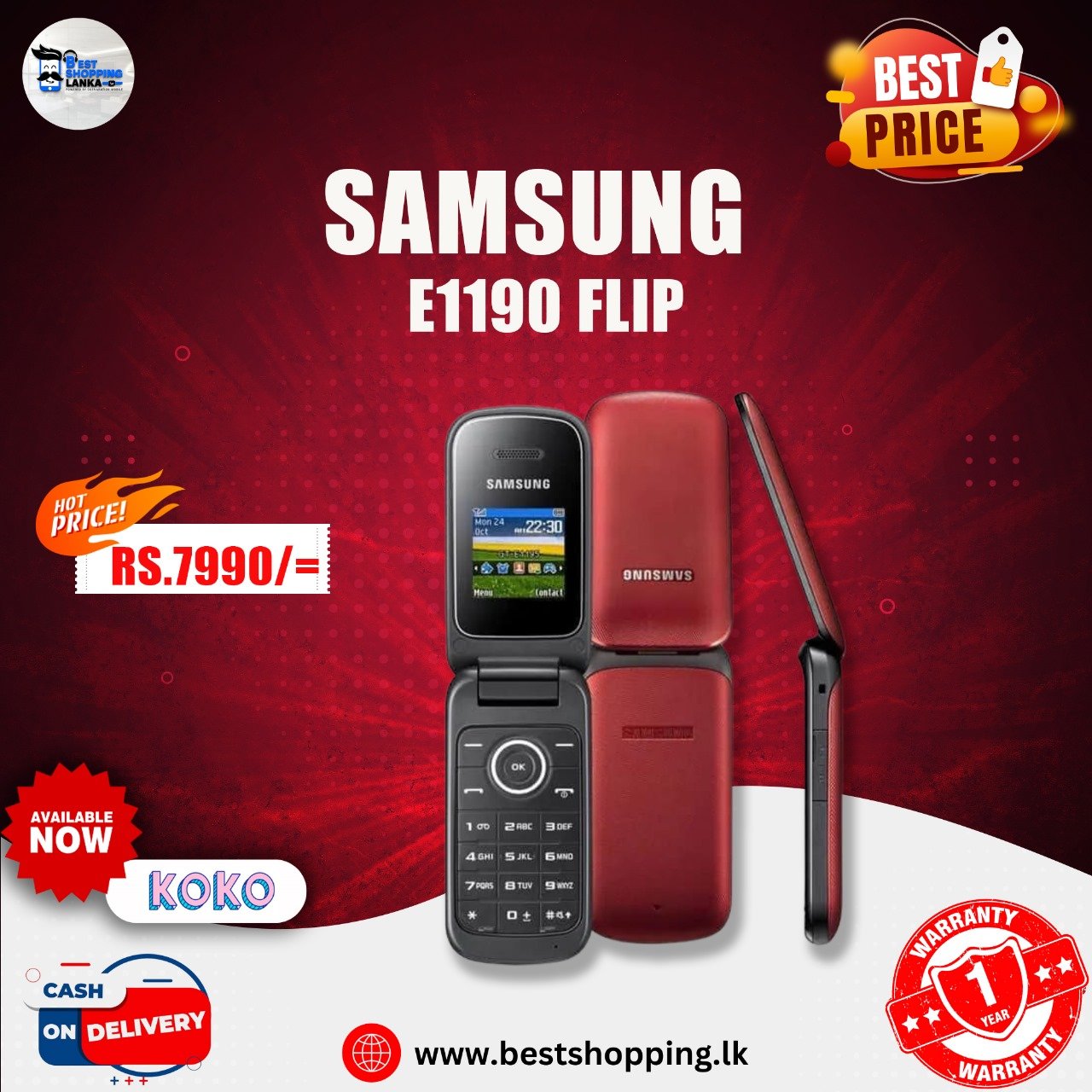 Samsung E1190 Flip Phone Best Shopping.lk